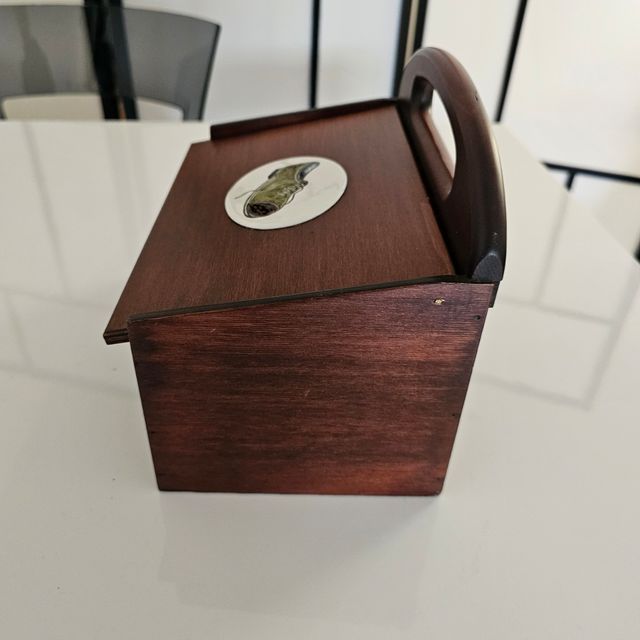 Caja madera limpiazapatos vintage