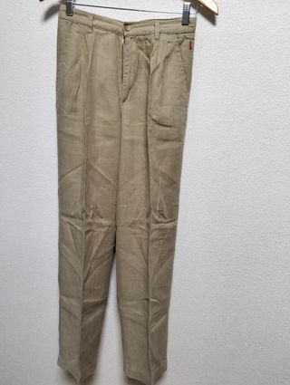 Pantalón lino beige