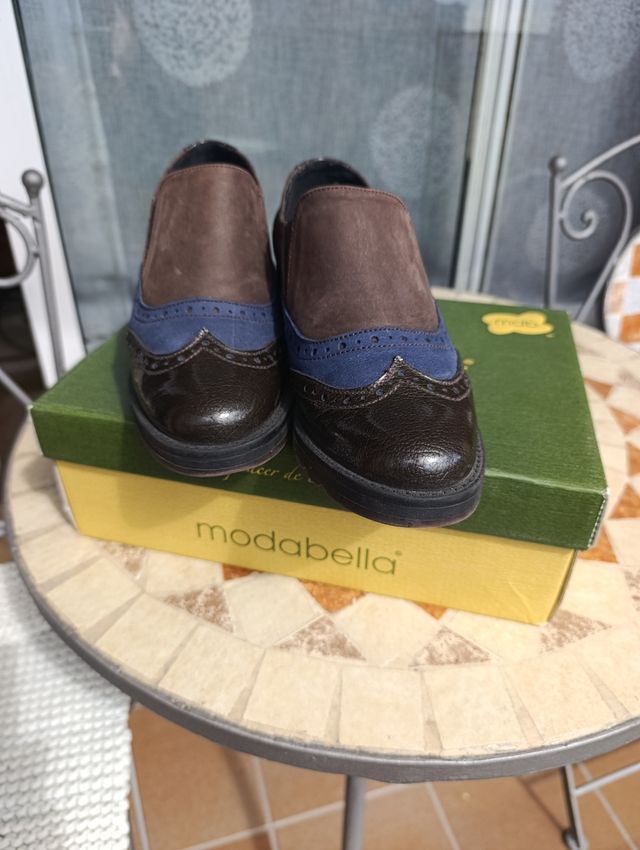 Zapatos Modabella-Botines Mujer Marrón-Azul