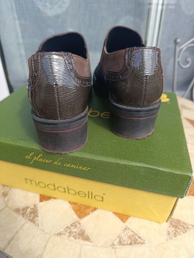 Zapatos Modabella-Botines Mujer Marrón-Azul