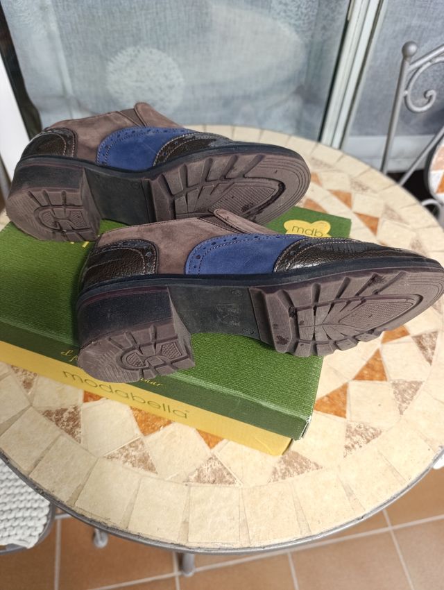 Zapatos Modabella-Botines Mujer Marrón-Azul