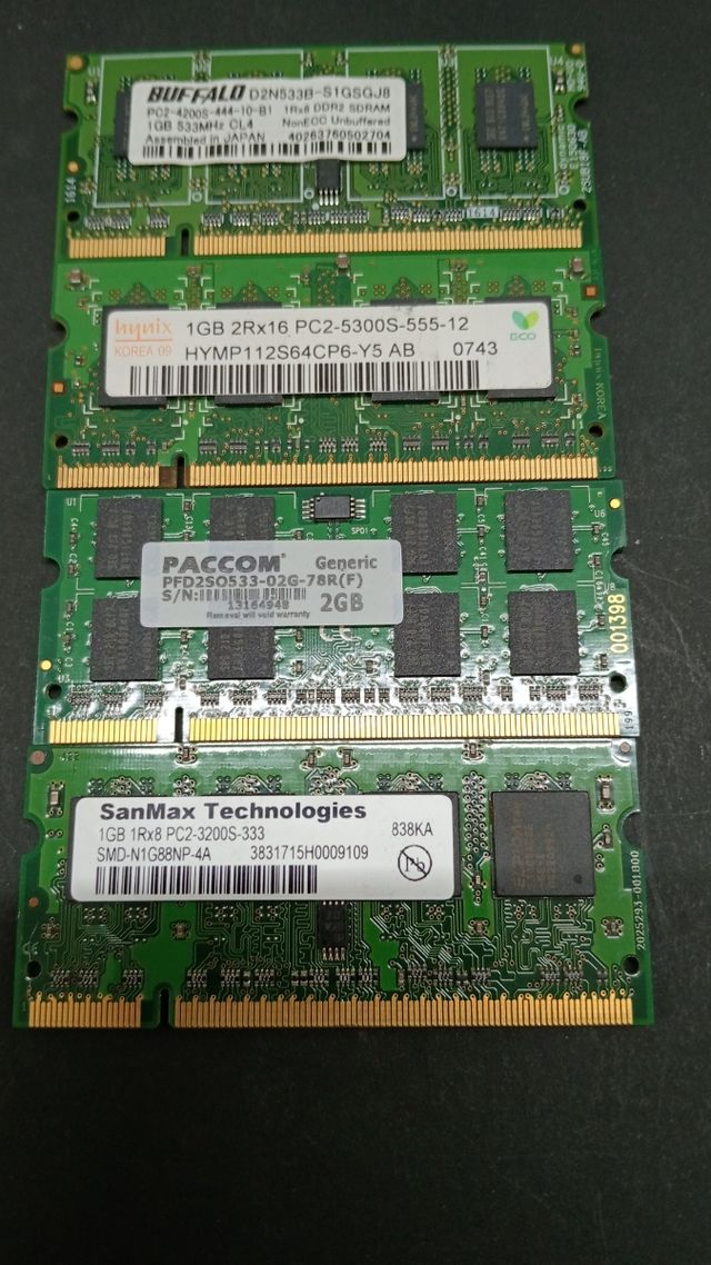 Lote RAM para Laptop DDR2 - 10 módulos