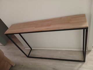 Mesa consola industrial madera roble