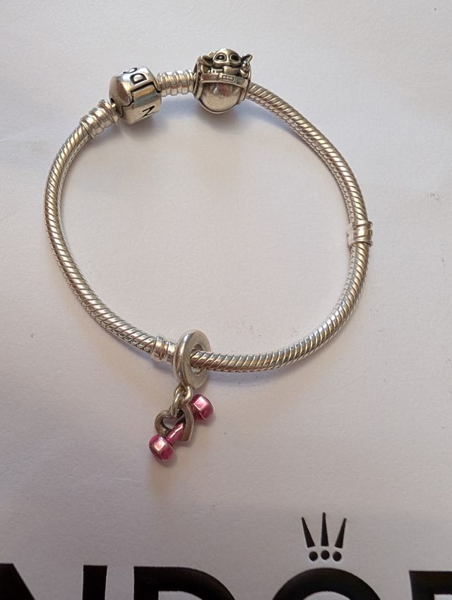 Pulsera de Pandora con dos charms.