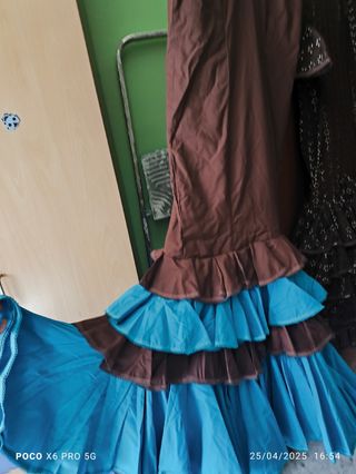 Traje flamenca marrón y azul T42