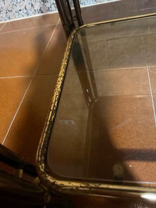 Mesa auxiliar cristal ruedas