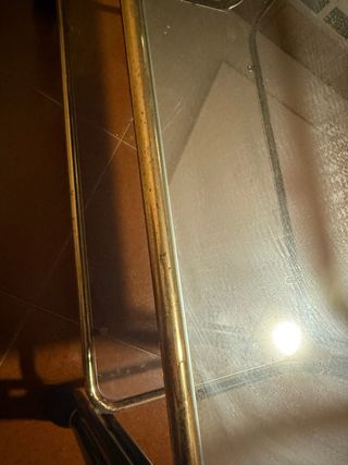 Mesa auxiliar cristal ruedas