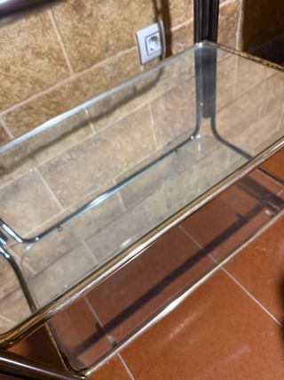 Mesa auxiliar cristal ruedas