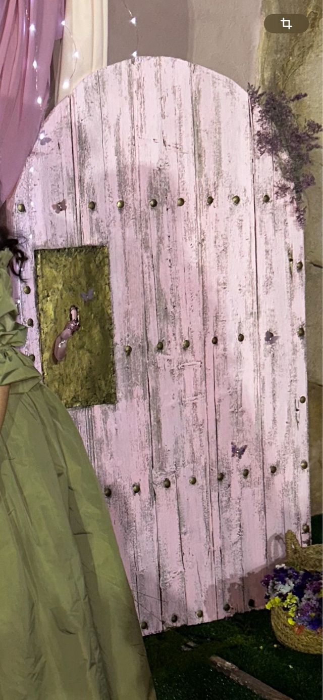 Puerta Vintage Rosa Decoracion Artesanal