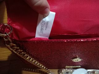 Jimmy Choo Pochette Rossa Glitter