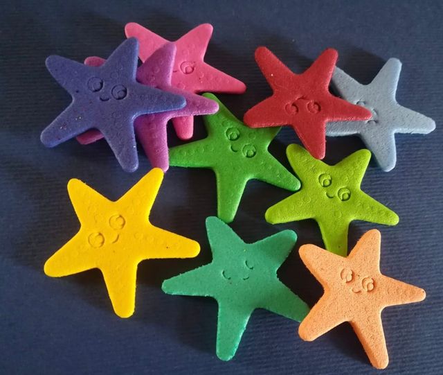 10 Stelle marine colorate in gomma eva