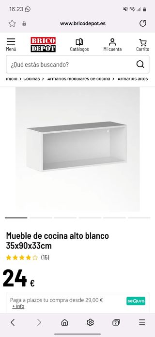 Mueble cocina blanco 90x35x33cm