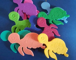 10 Tartarughe Eva Gomma Colorate