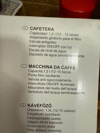Cafetera Selecline roja - 12 tazas