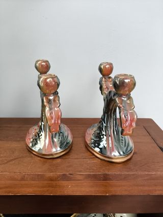 Coppia di candelieri Art Deco vintage