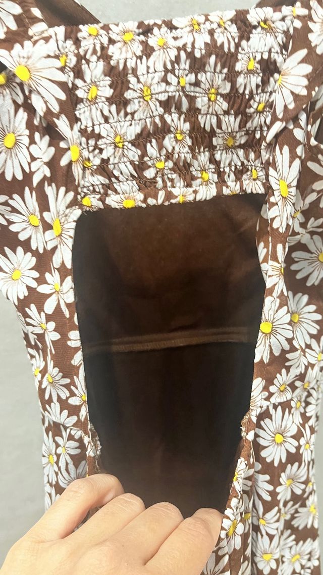 Vestido largo marron florecitas