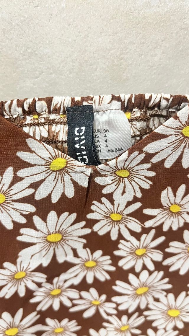 Vestido largo marron florecitas