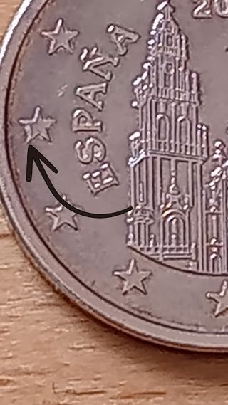 5 Céntimos de € España 2023 Exceso de Material