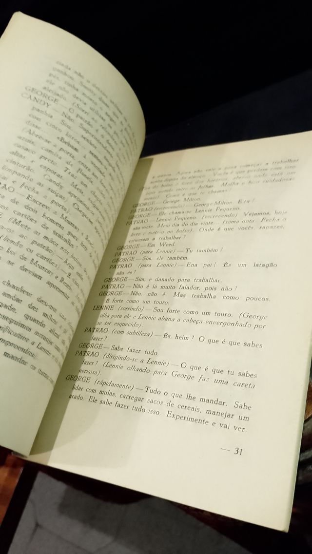 Ratos e Homens (Peça em 3 actos) - John Steinbeck