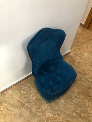 Mini sillón terciopelo azul