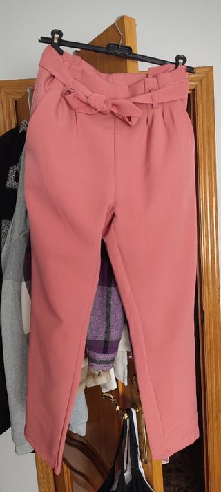 Pantalones rosa | tiro alto