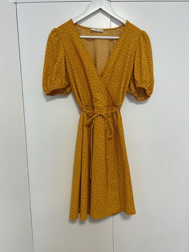 Abito a pois color senape Mango - Taglia S