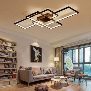 Lámpara moderna techo led rectangular negra 105cm