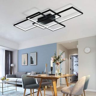 Lámpara moderna techo led rectangular negra 105cm