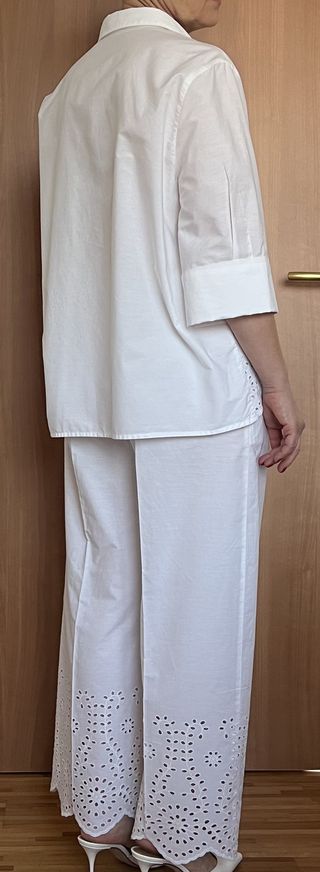 Completo camicia più pantaloni di cotone sangallo 