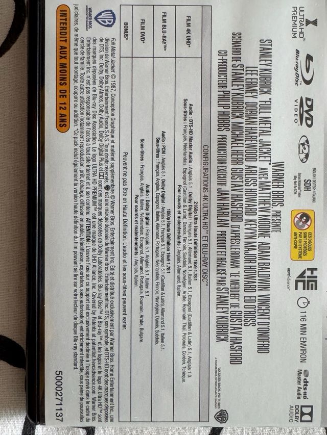 Chaqueta Metálica 4K UHD Blu-ray DVD