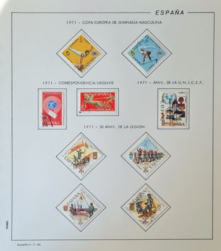 Album con sellos usados de España del 1970 al 1982
