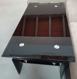 Mesa centro negra - cristal y metal