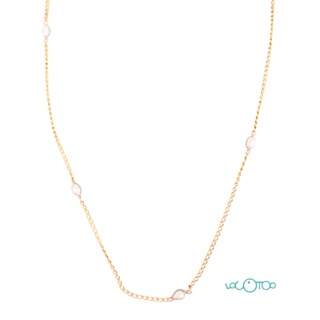 CADENA DE ORO DE 18K CON 5 PERLAS