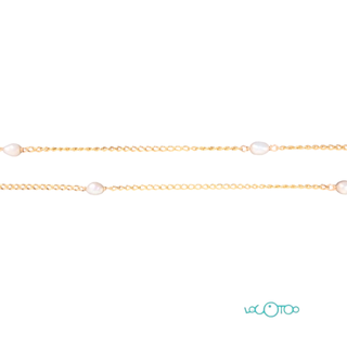 CADENA DE ORO DE 18K CON 5 PERLAS