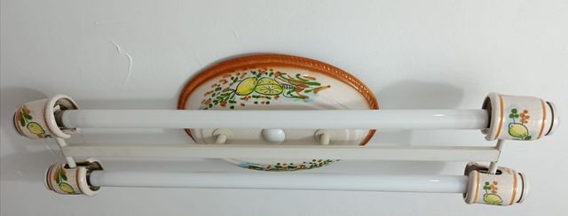 Lampara Cocina Porcelana - 2 tubos