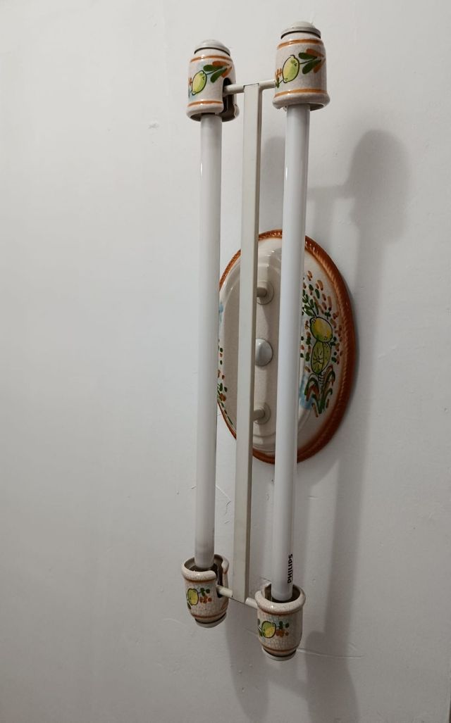 Lampara Cocina Porcelana - 2 tubos