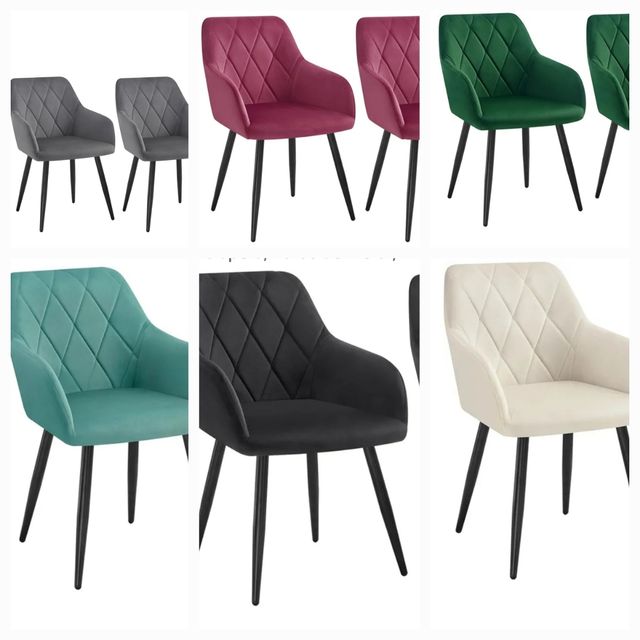 2 Sillas WOLTU terciopelo gris