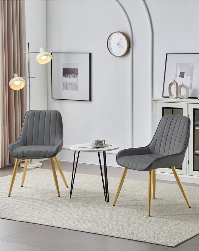 2 Sillas Lestarain Gris-Dorado