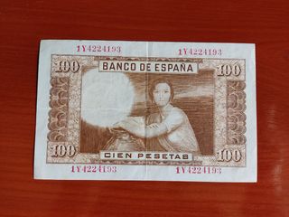 Billete de 100 Pesetas España 1953.