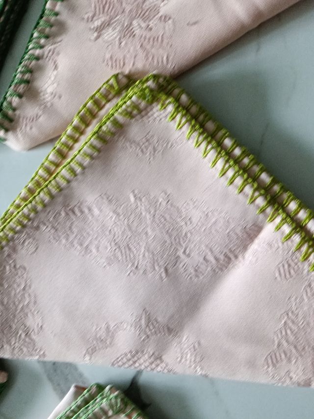 Lote de 9 servilletas de tela rosa gamba