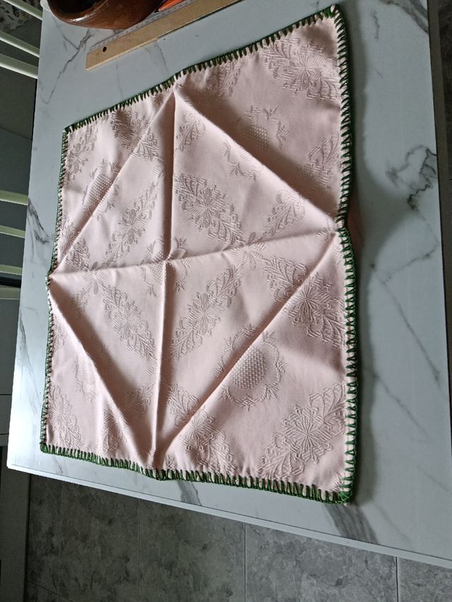 Lote de 9 servilletas de tela rosa gamba