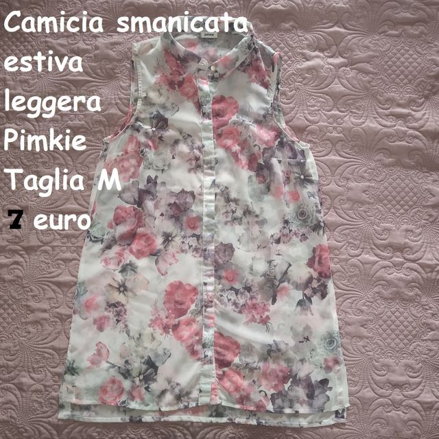 Camicia estiva, smanicata, Pimkie. Taglia M fiori
