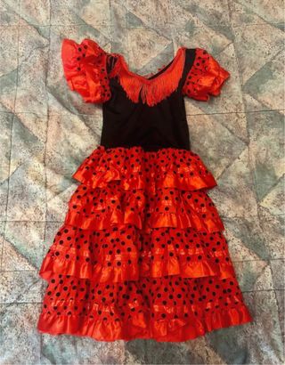 Vestido flamenco niña rojo lunares - talla 3 años