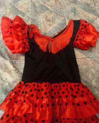 Vestido flamenco niña rojo lunares - talla 3 años
