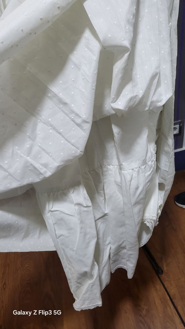 Vestido comunión niña blanco bordado