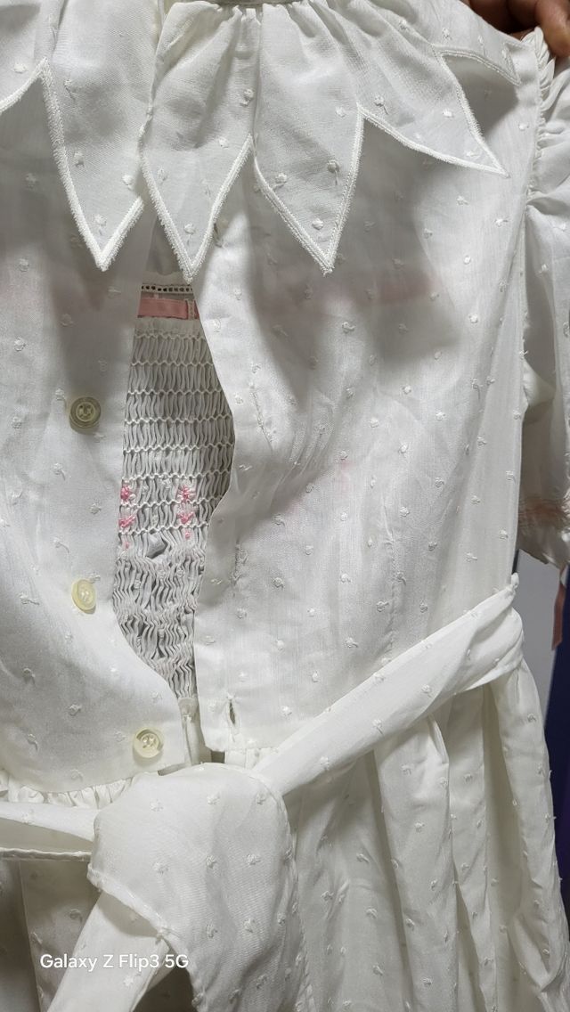 Vestido comunión niña blanco bordado