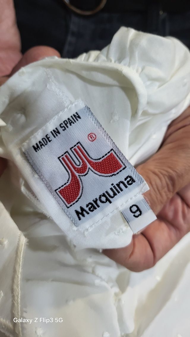 Vestido comunión niña blanco bordado