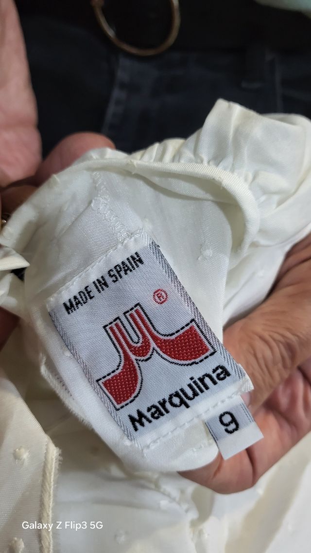 Vestido comunión niña blanco bordado