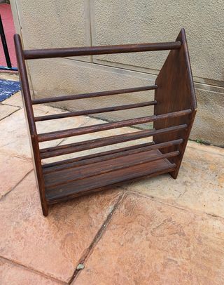 Revistero madera marrón vintage