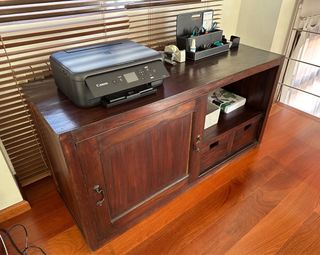 Mueble TV/oficina madera colonial